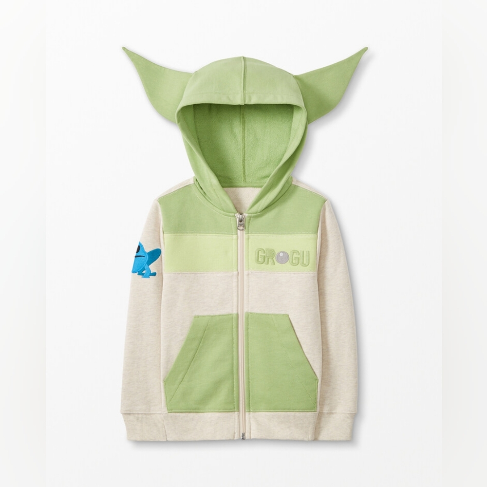 Hanna Andersson Star Wars Mandalorian Grogu French Terry Zip Hoodie Size 130 8